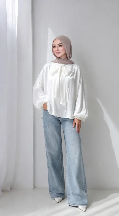Satin Bow Blouse