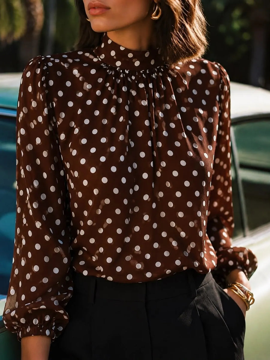 Monaco Polka Crop Blouse