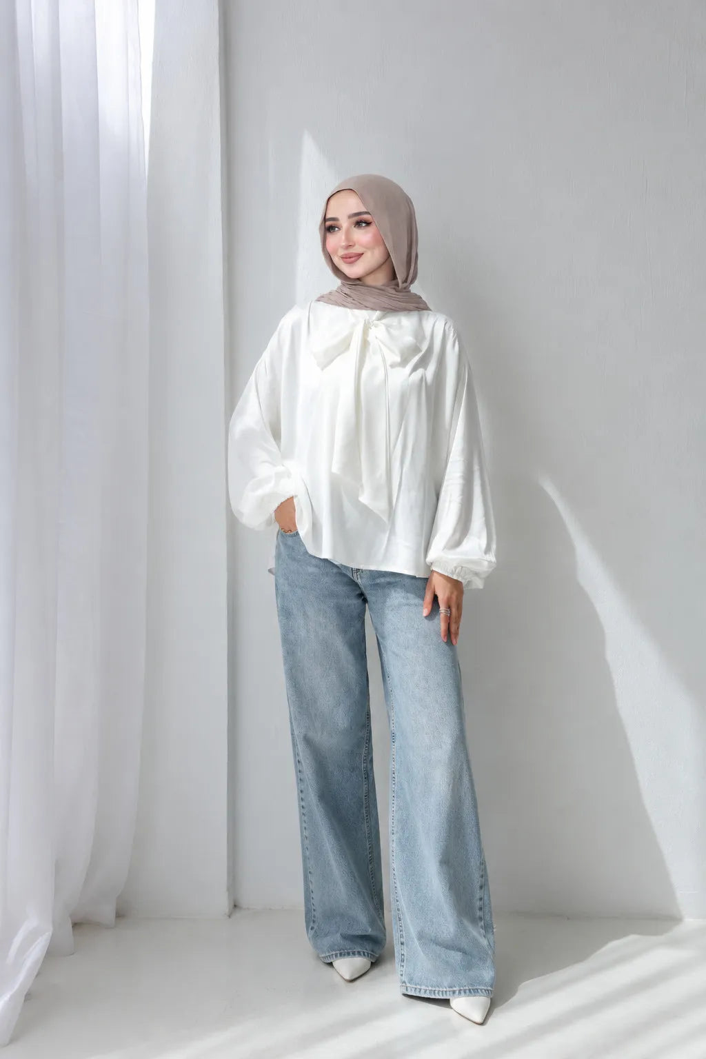 Satin Bow Blouse
