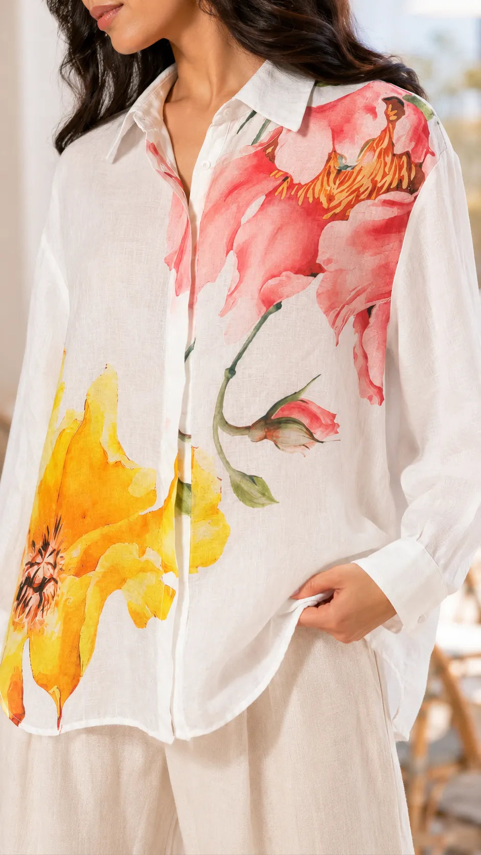 Bloom summer linen shirt