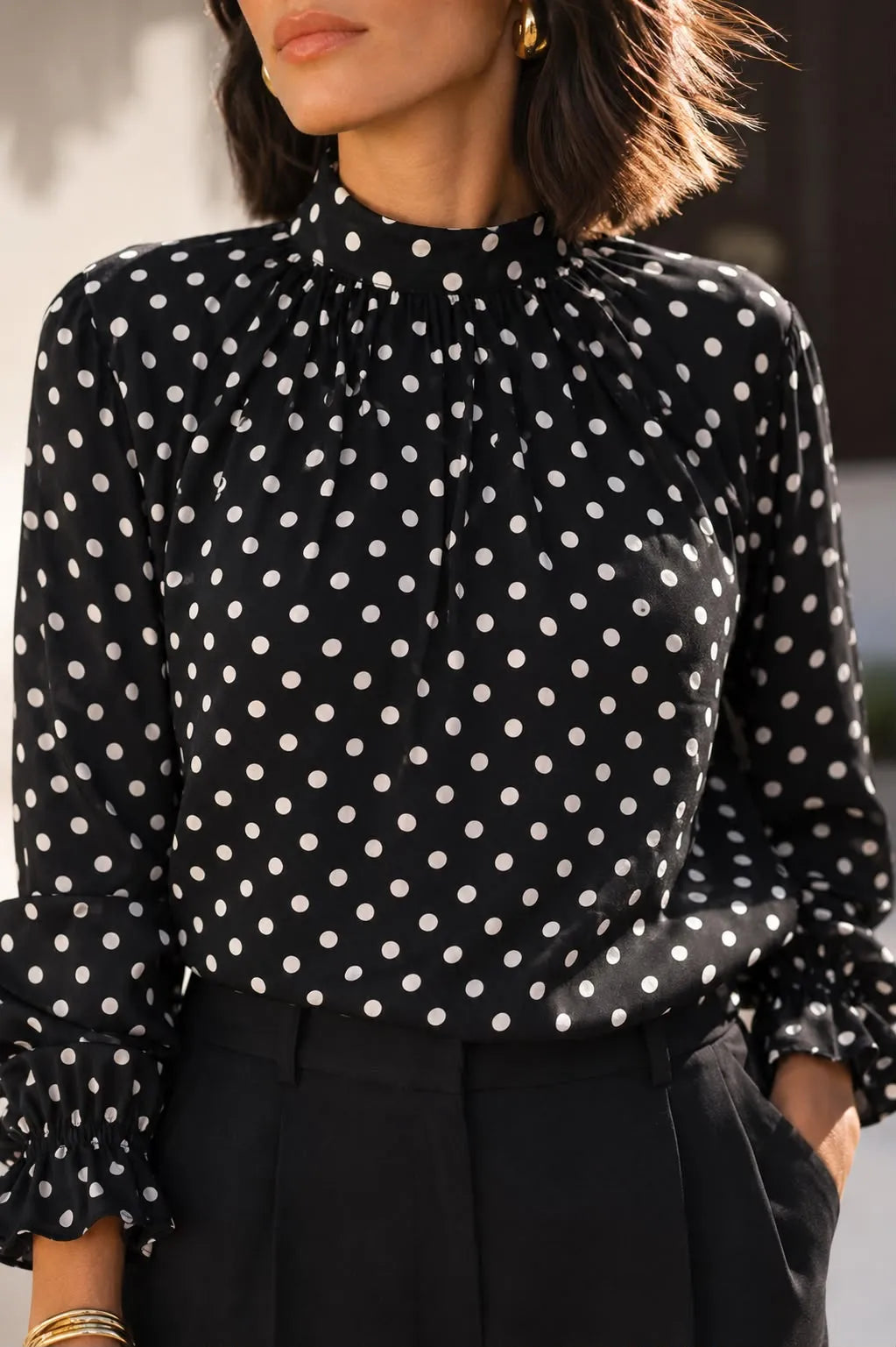Monaco Polka Crop Blouse