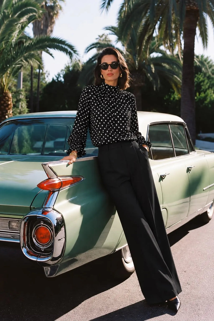 Monaco Polka Crop Blouse