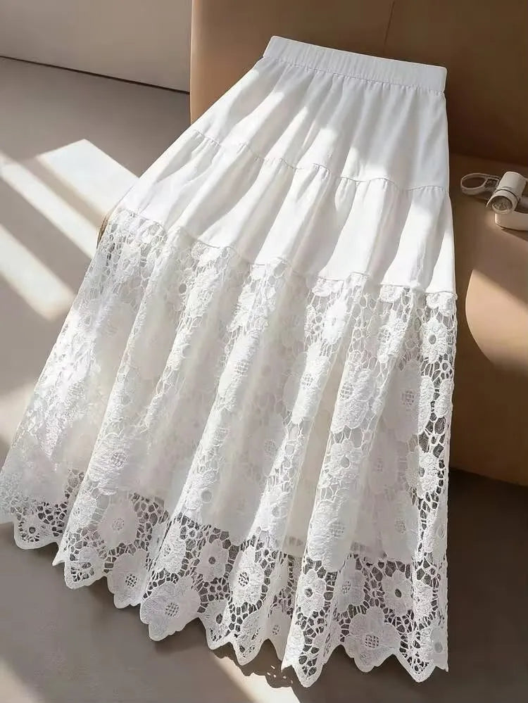 Lace Bloom Maxi Skirt