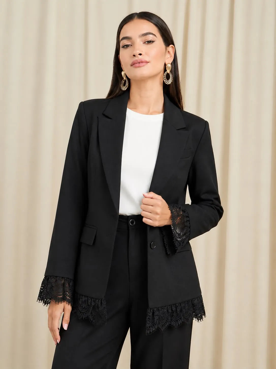 Lace Trim Blazer