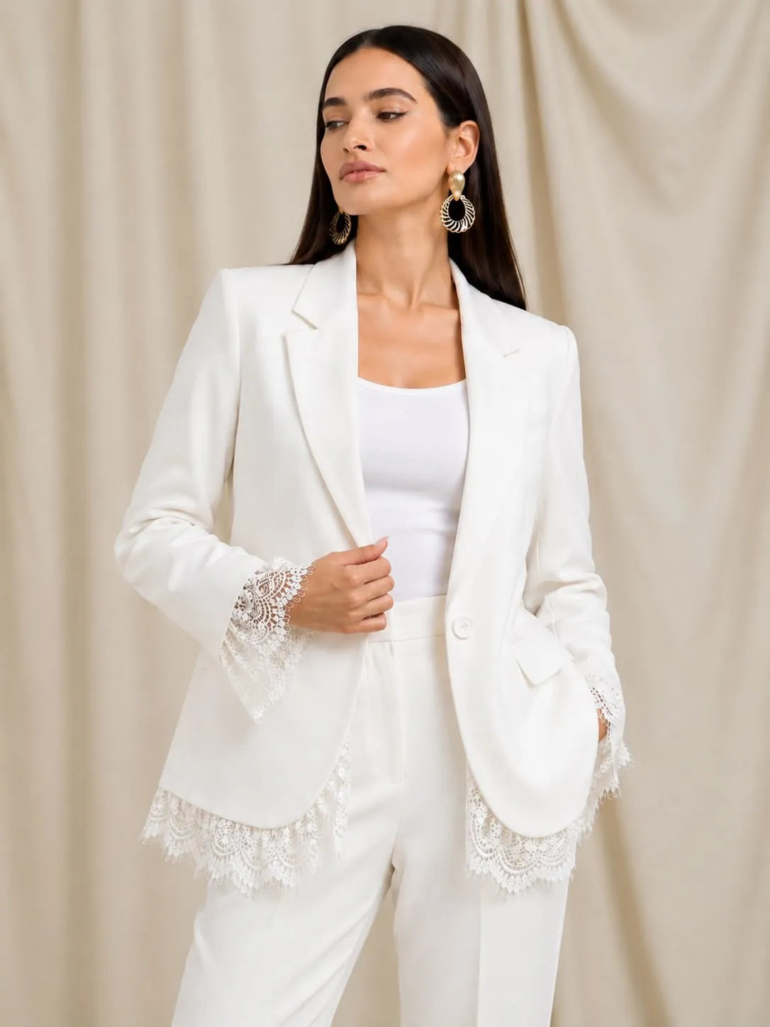 Lace Trim Blazer