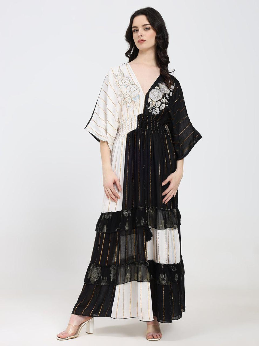 Embroidered Maxi Dress Olive