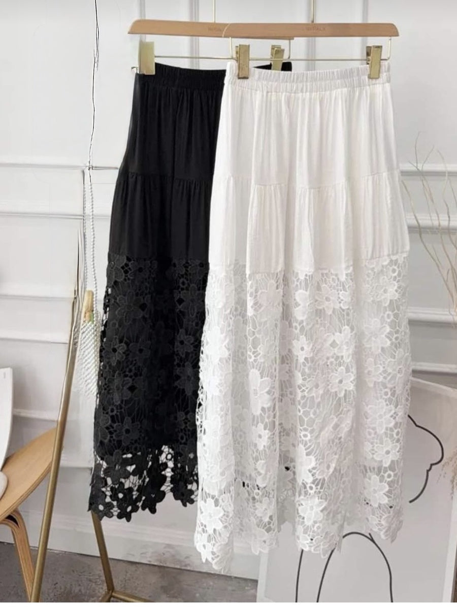 Lace Bloom Maxi Skirt