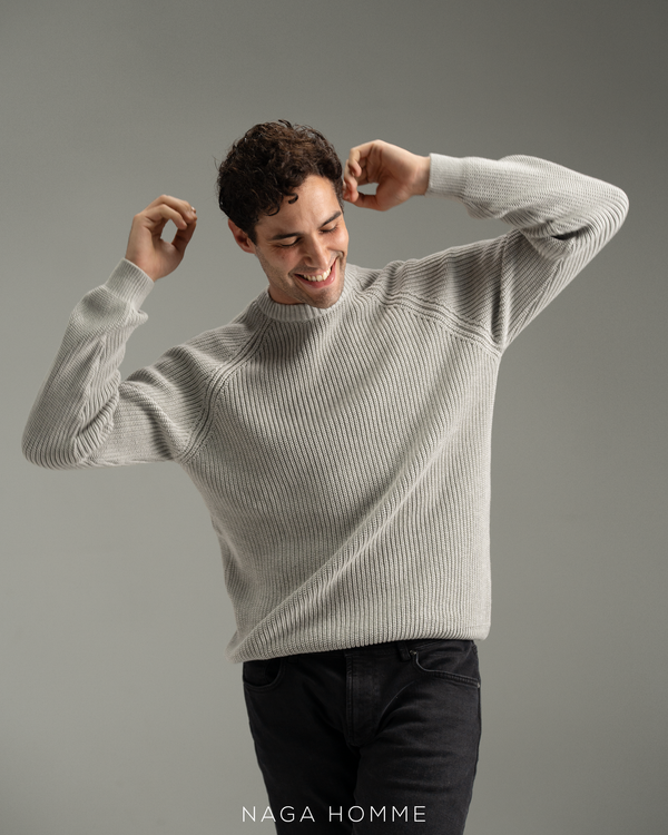 Men's Grey Knitted Pullover