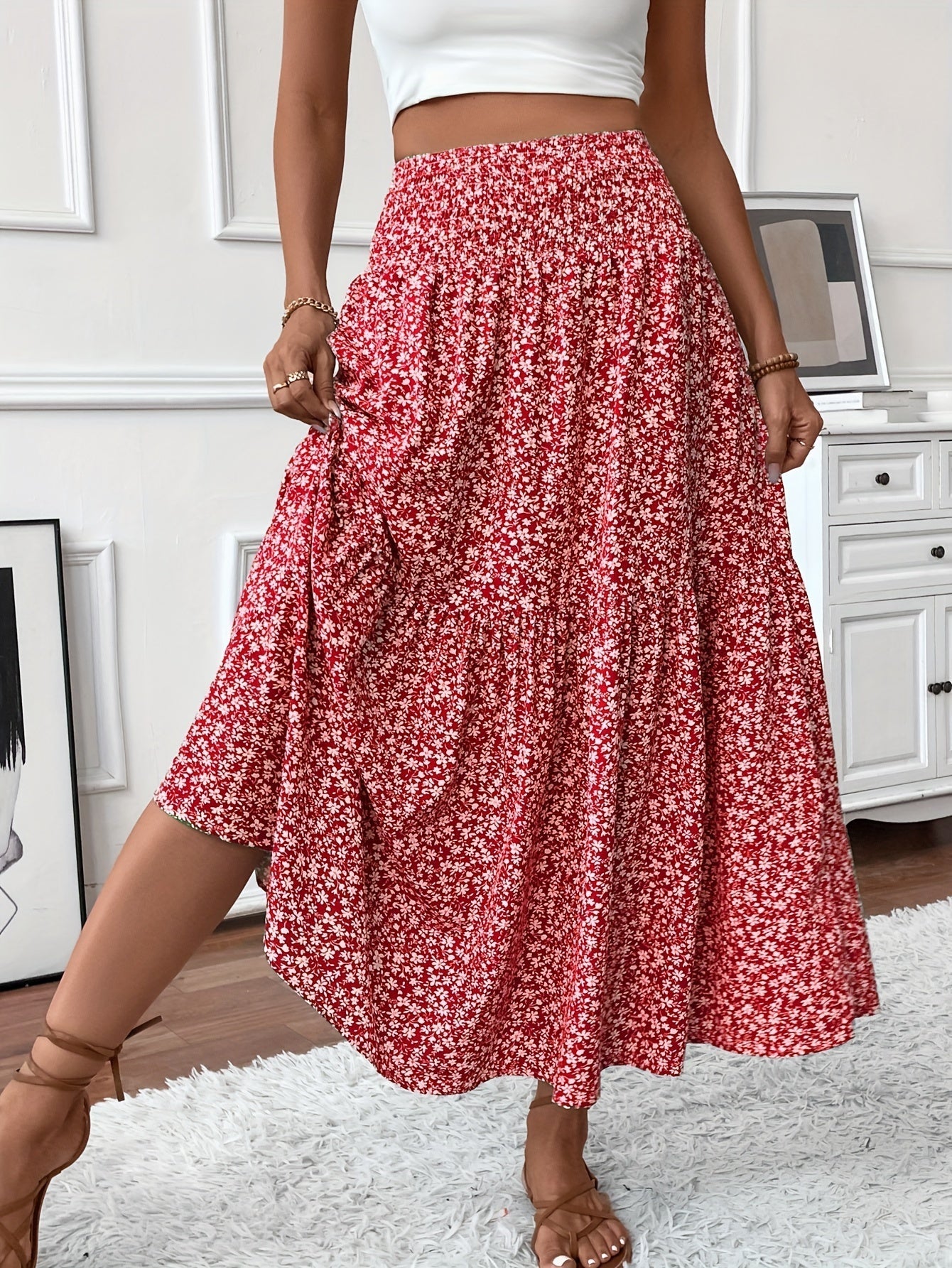 Elena Ditsy Floral Skirt