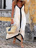 Suspender Colorblock Midi Dress