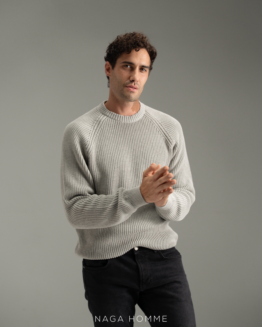 Men's Grey Knitted Pullover