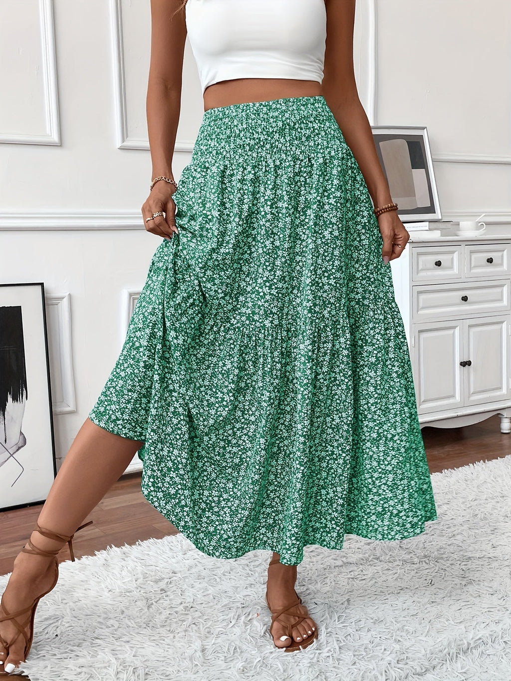Elena Ditsy Floral Skirt