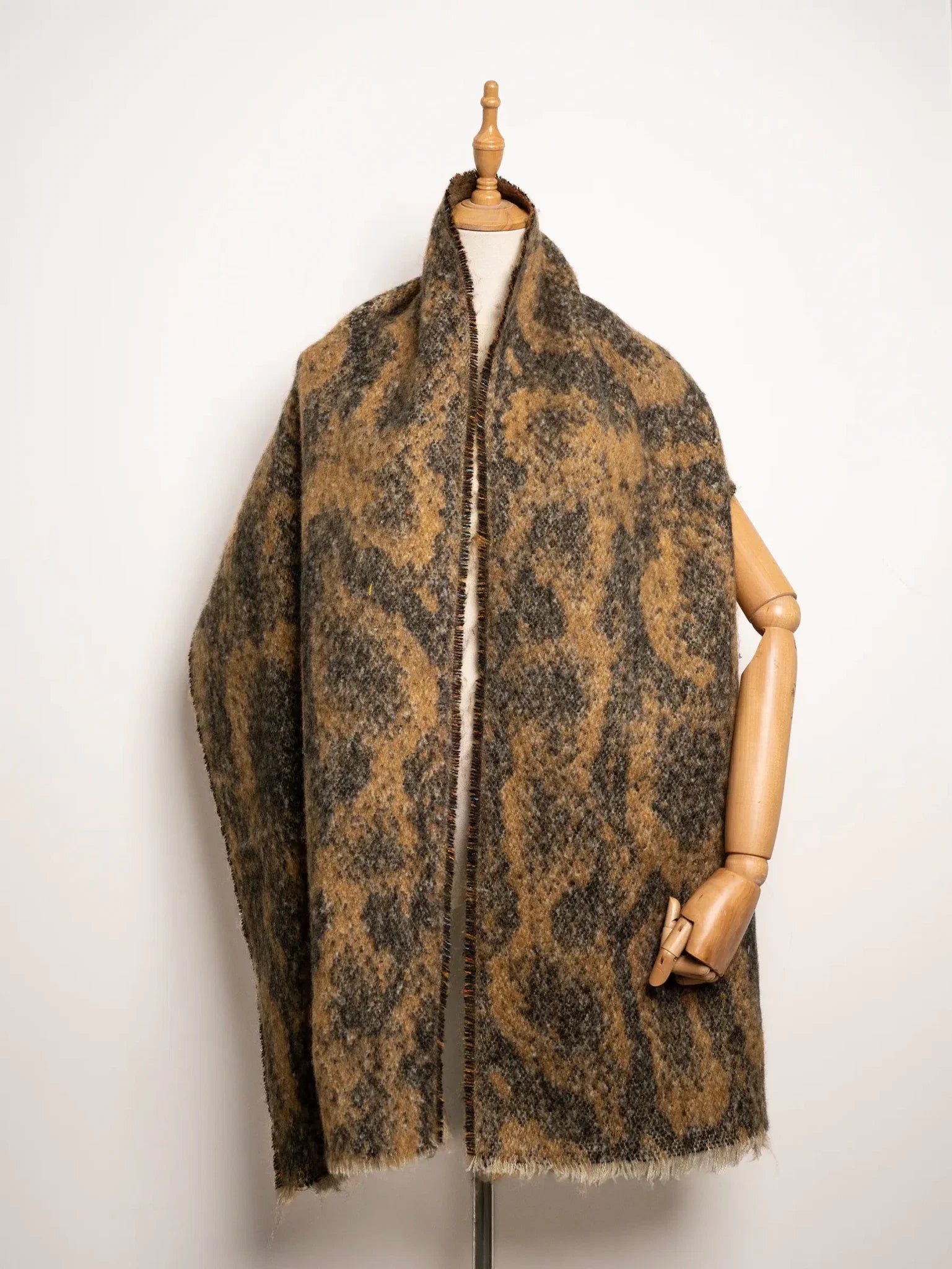 Animal Printed Wool Shawl