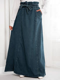 Denim skirt with cuts