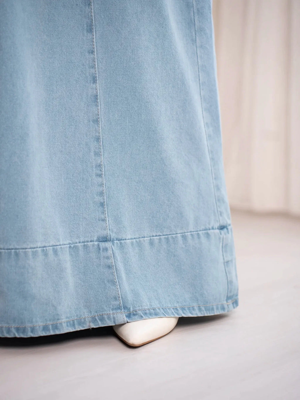 Denim skirt with cuts