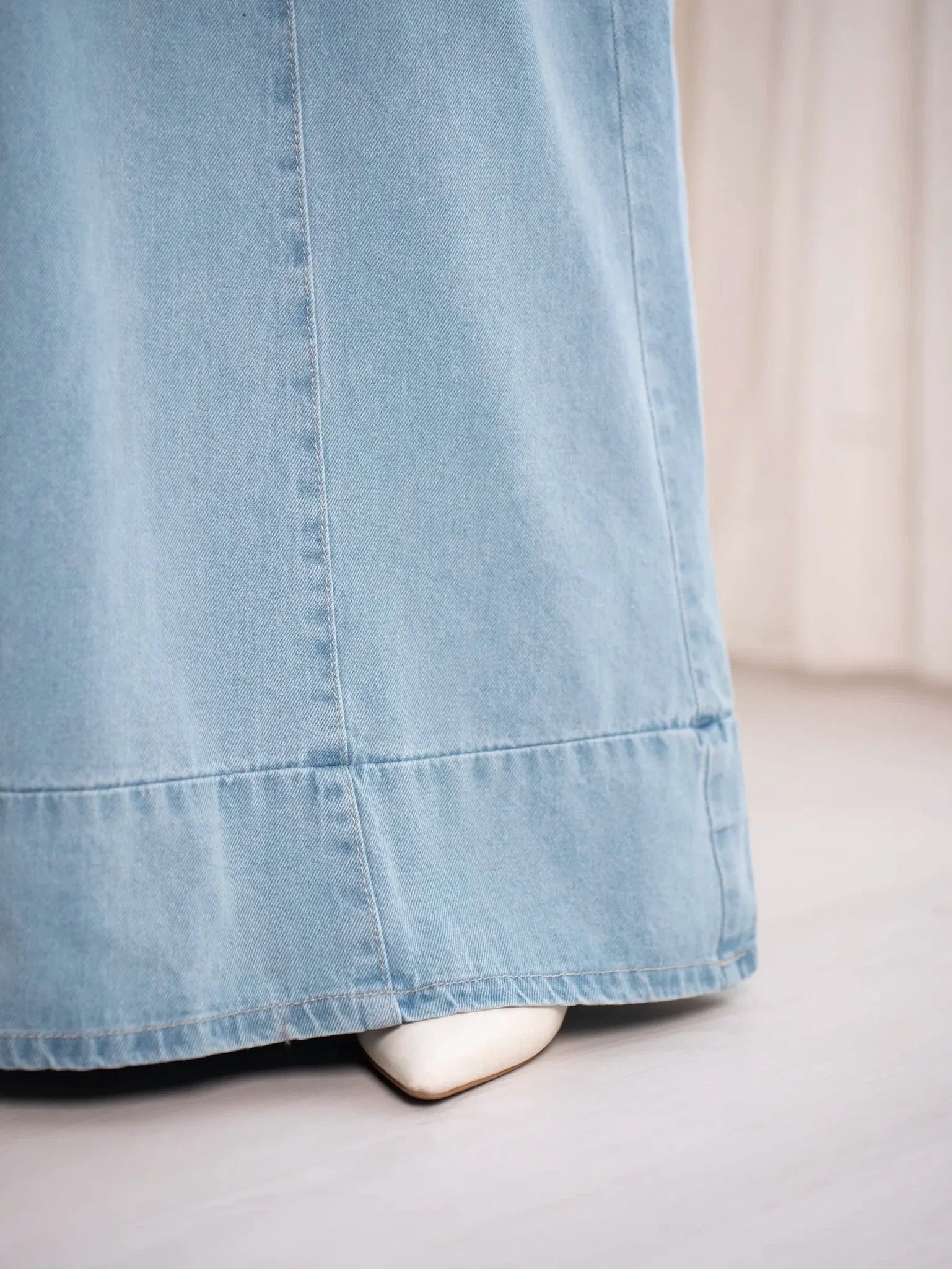 Denim skirt with cuts