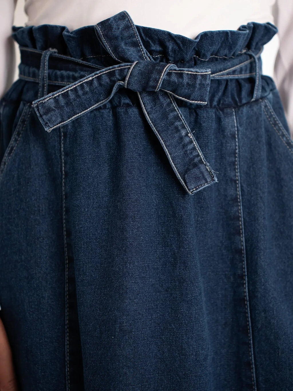 Denim skirt with cuts