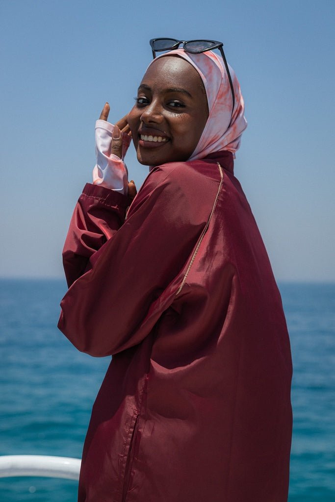 Marble Burgundy Burkini