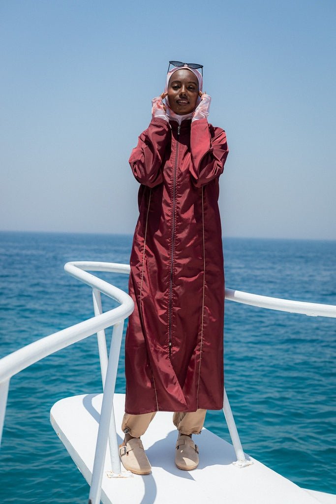 Marble Burgundy Burkini