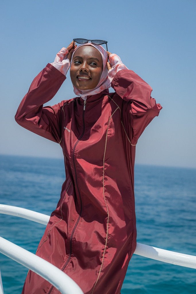 Marble Burgundy Burkini