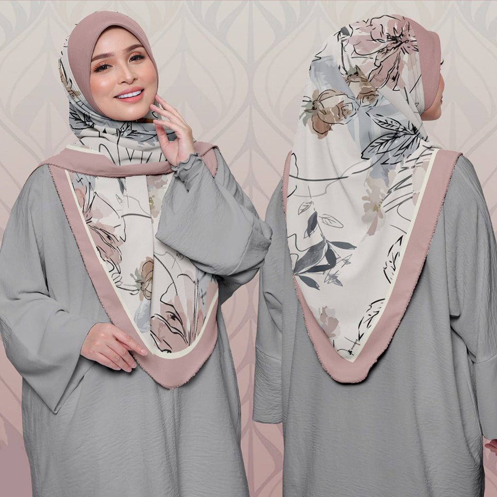 Printed chiffon khimar 01