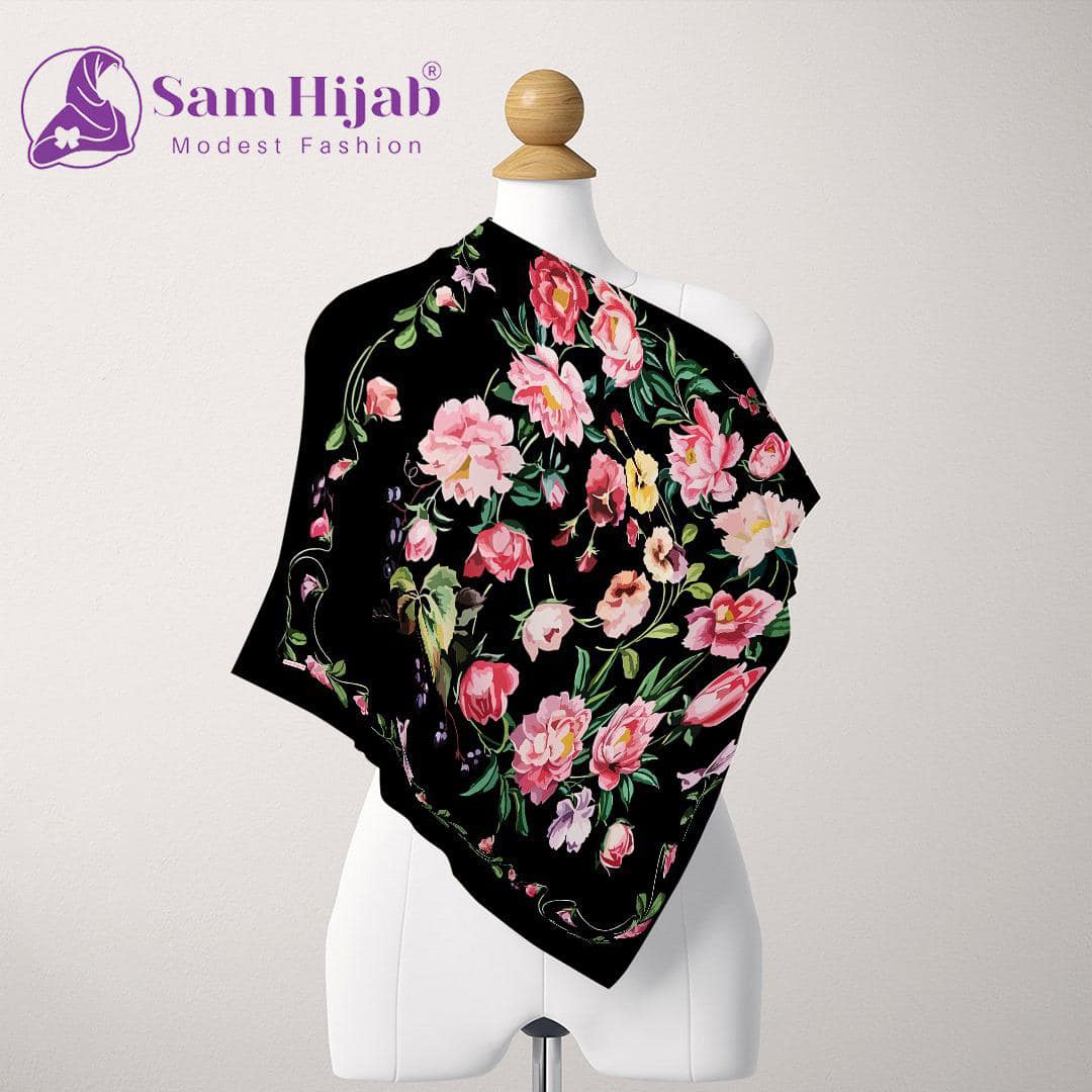 Printed chiffon khimar 02
