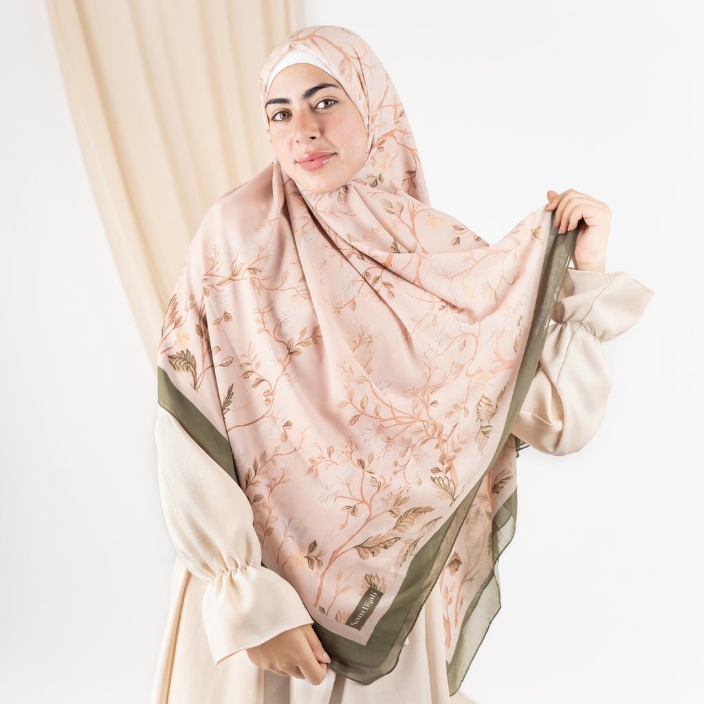Printed chiffon khimar  03