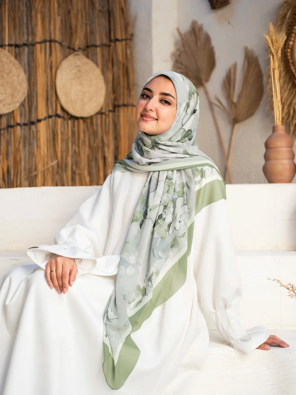 Printed chiffon khimar  03