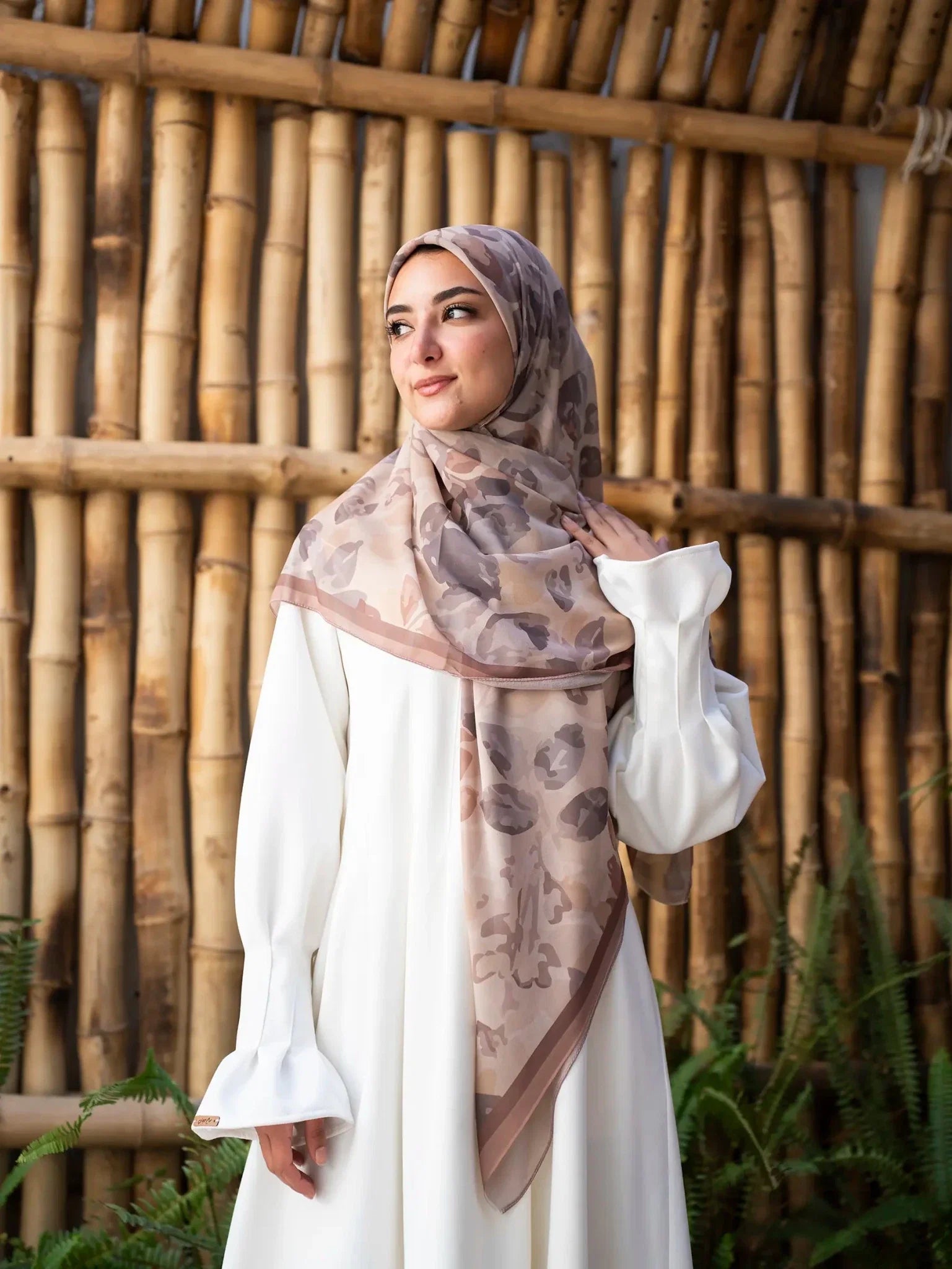 Printed chiffon khimar  03