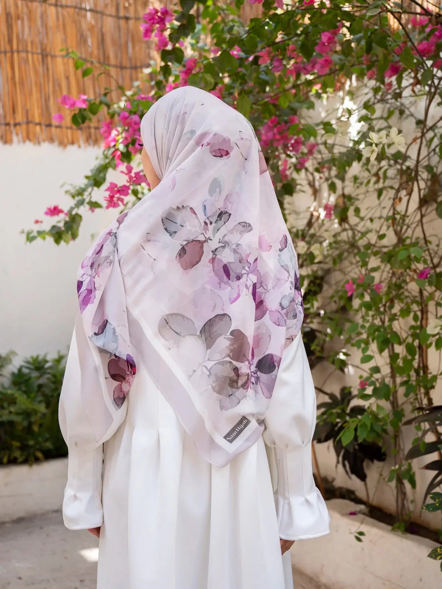 Printed chiffon khimar  03