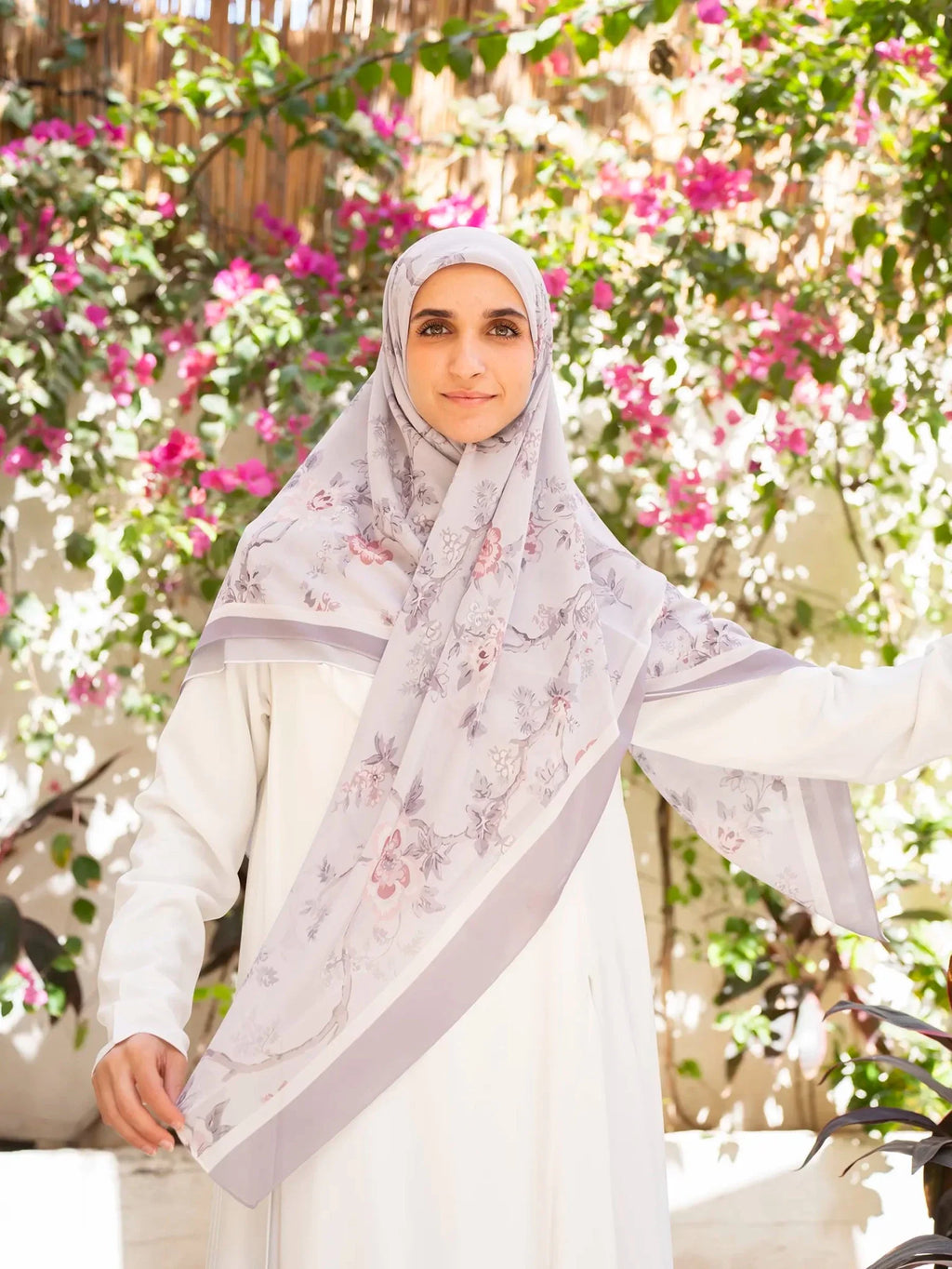 Printed chiffon khimar  03