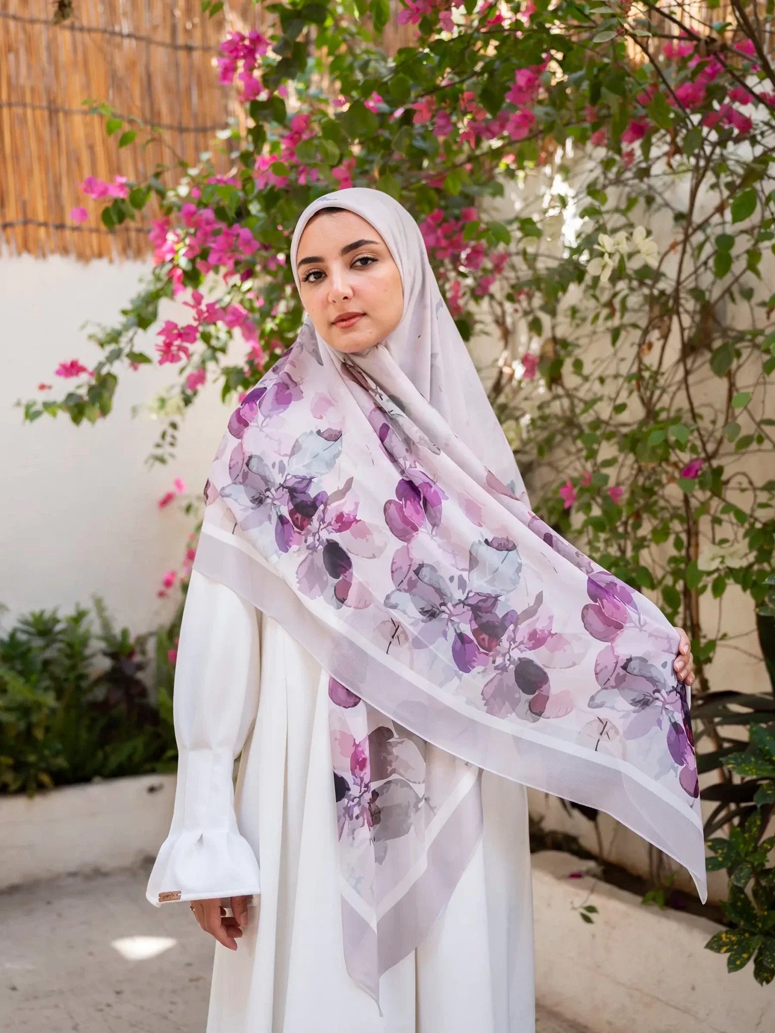 Printed chiffon khimar  03