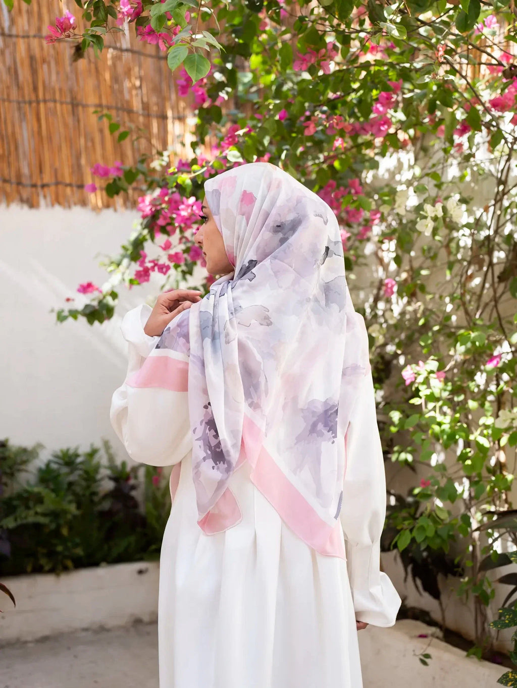 Printed chiffon khimar  03