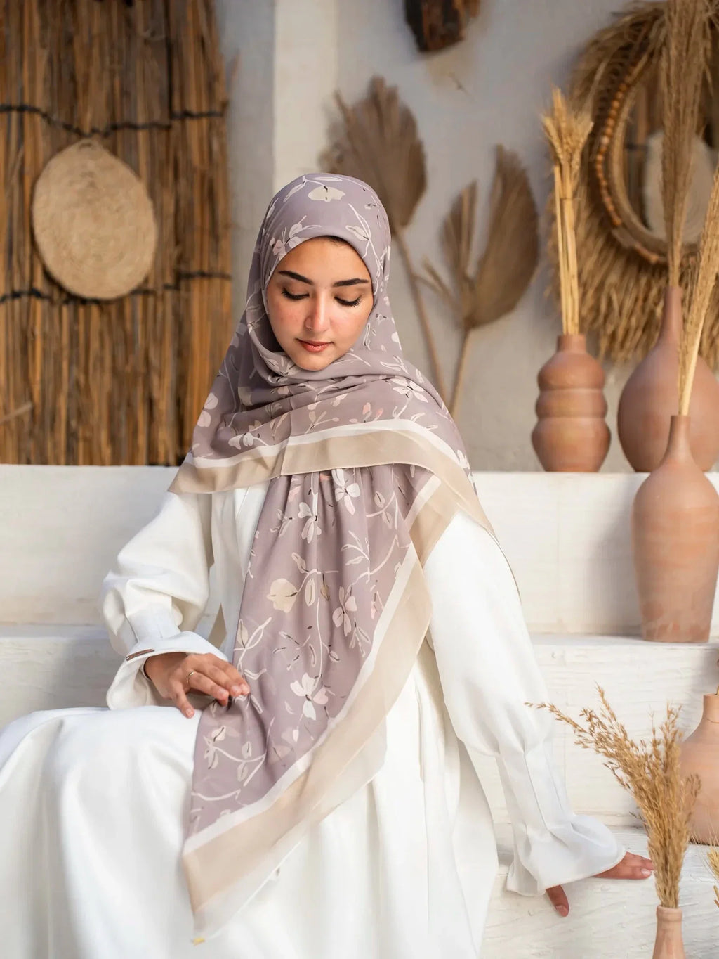 Printed chiffon khimar  03