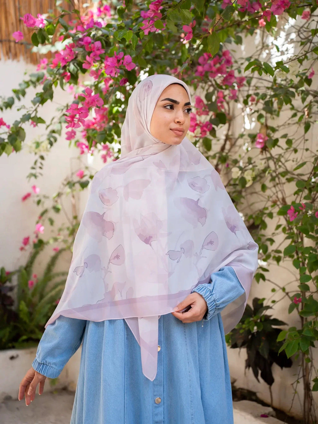 Printed chiffon khimar  03