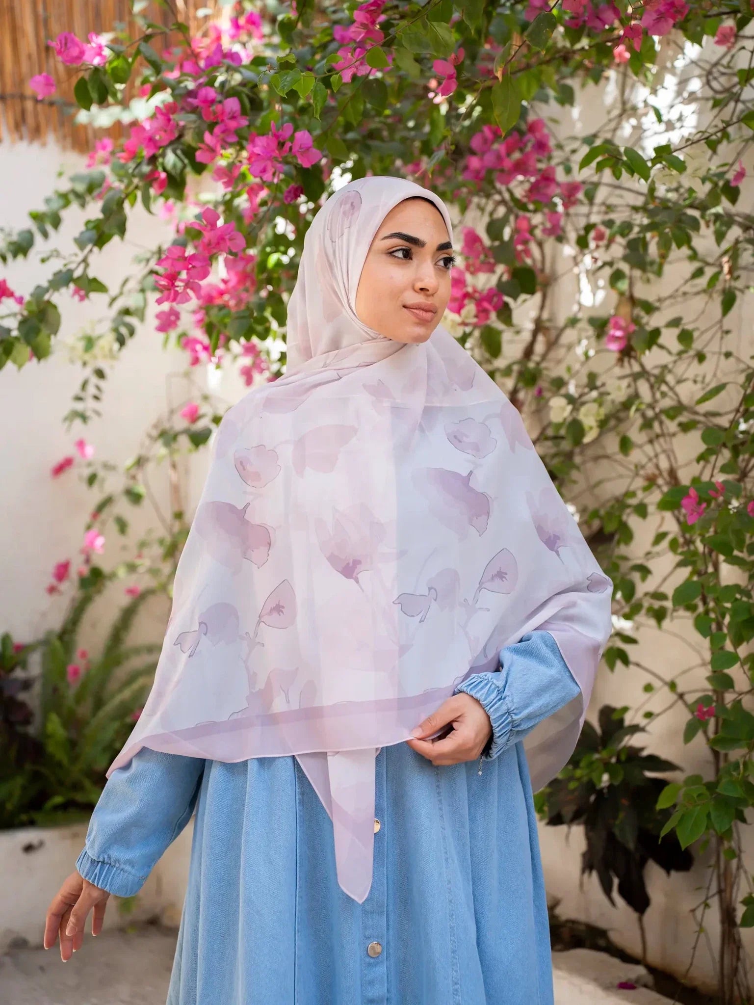 Printed chiffon khimar  03
