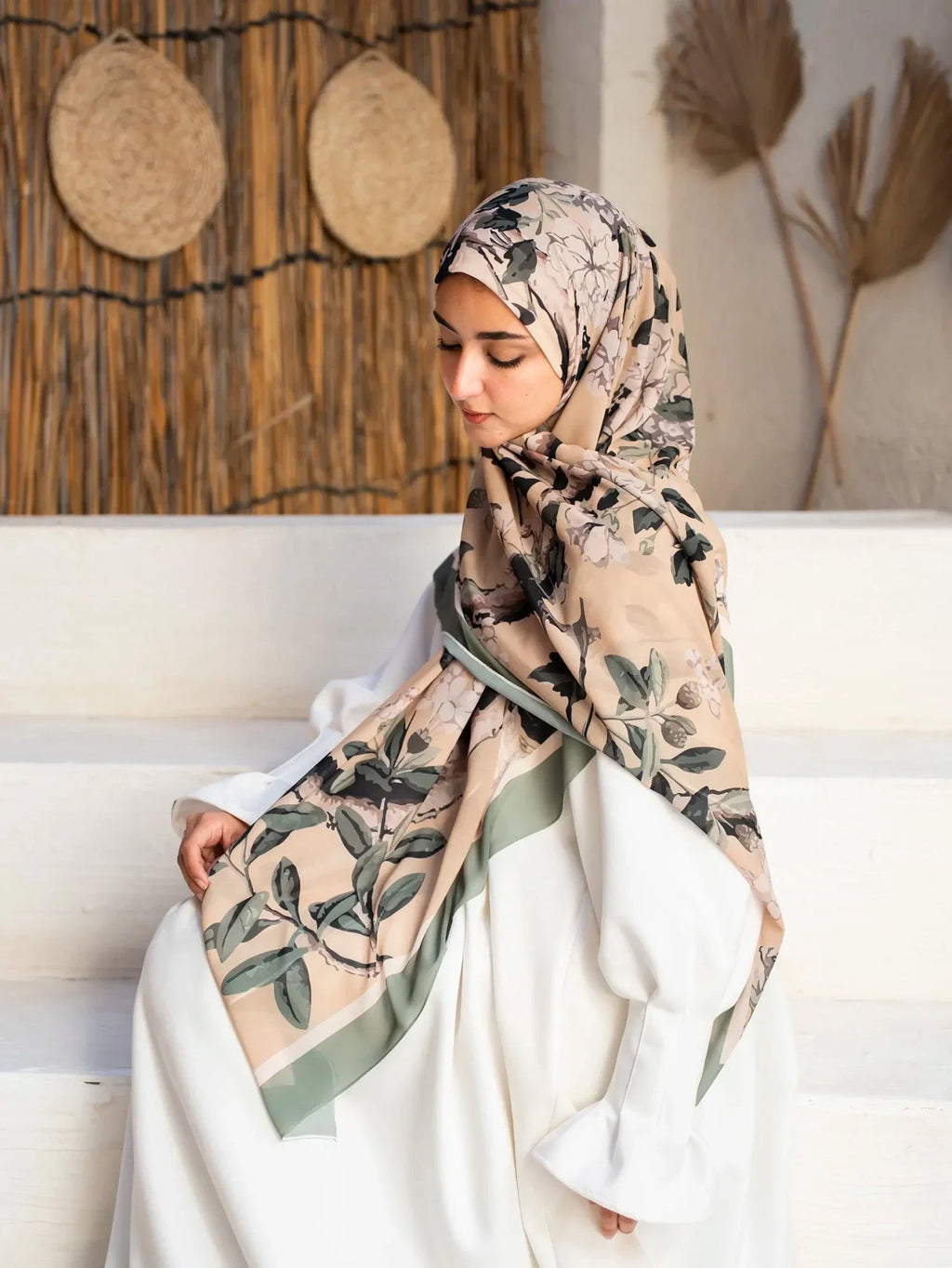 Printed chiffon khimar  03