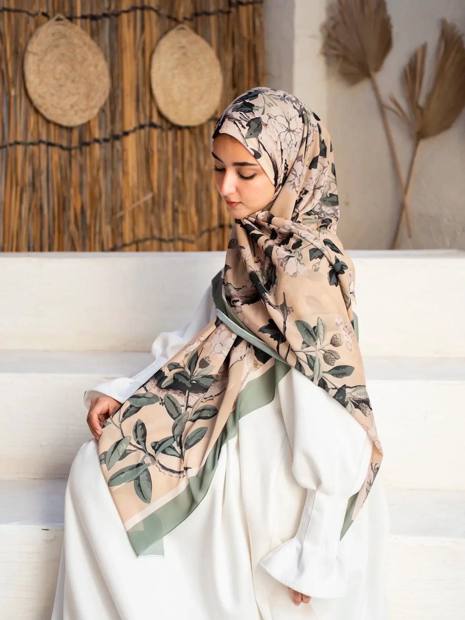 Printed chiffon khimar  03