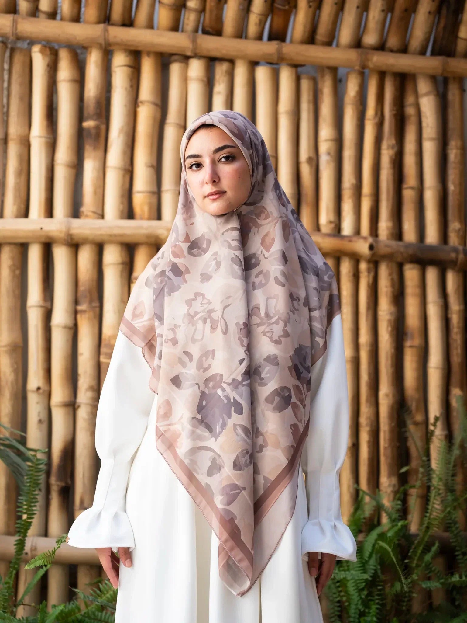 Printed chiffon khimar  03