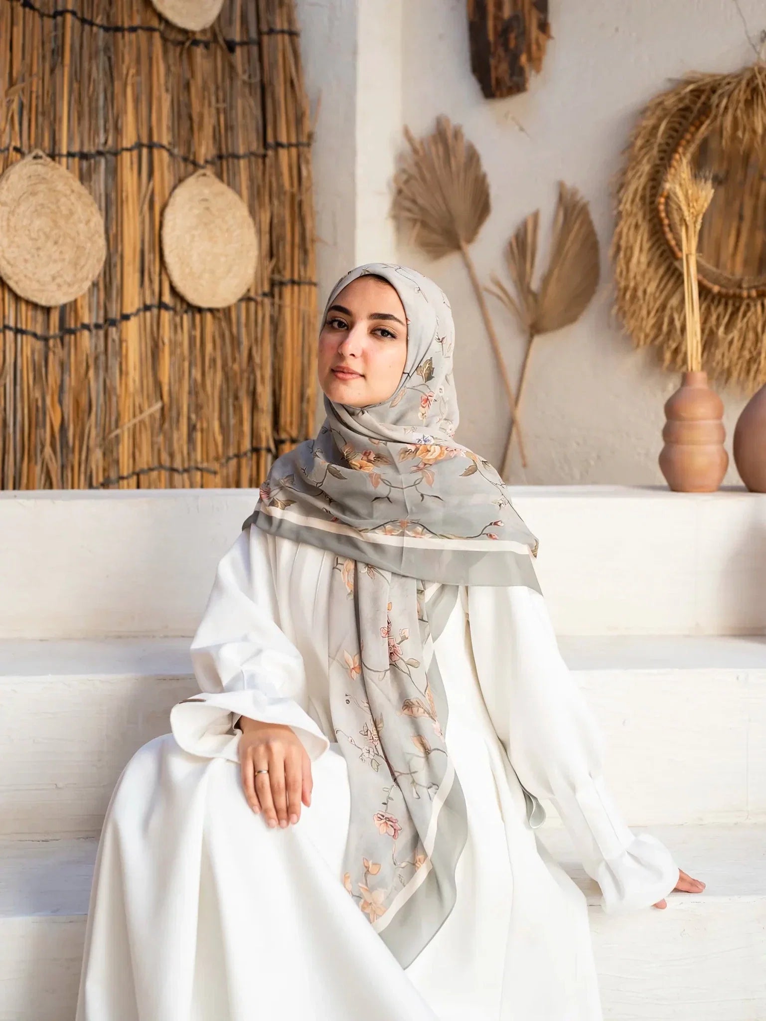 Printed chiffon khimar  03