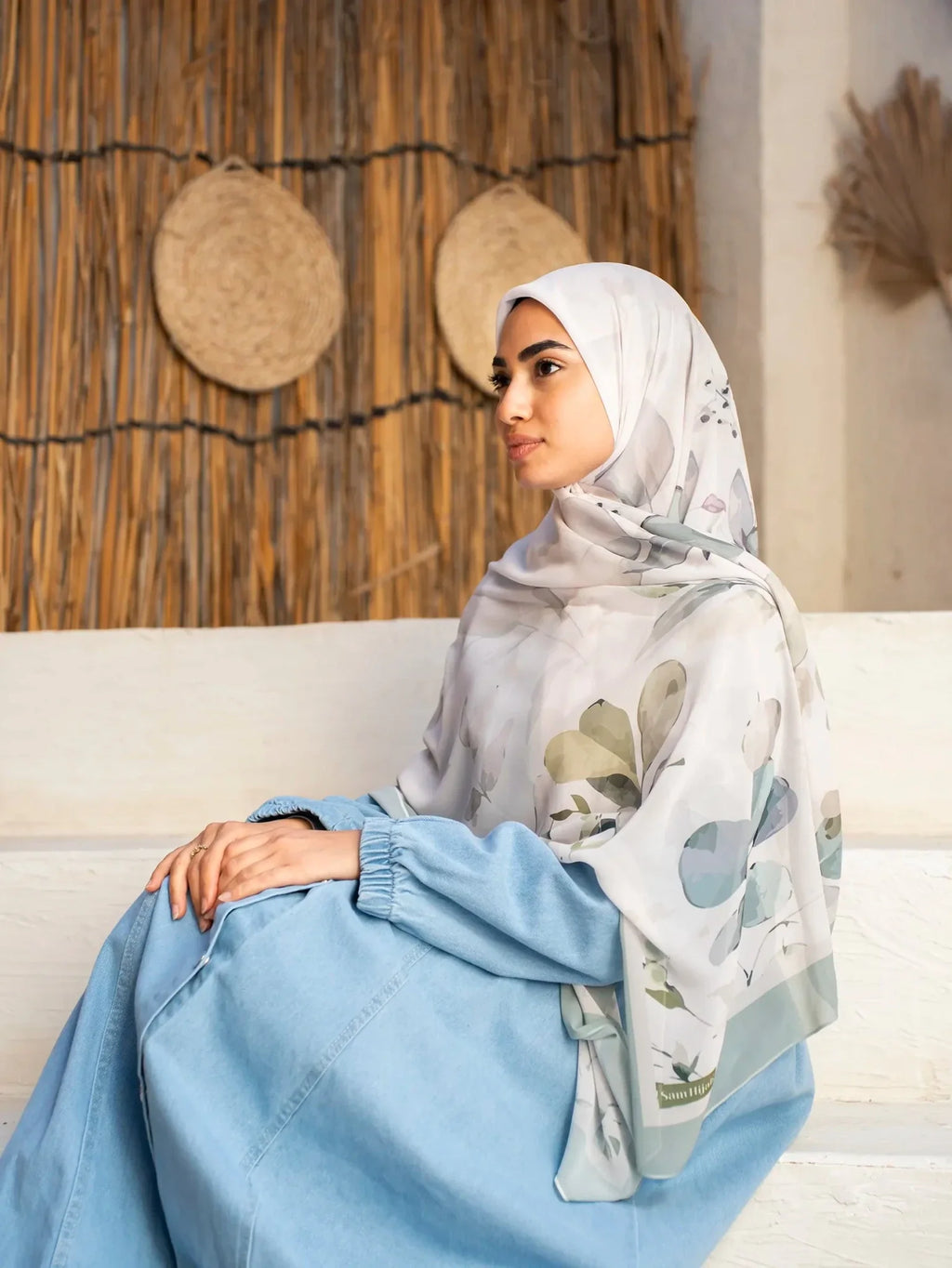 Printed chiffon khimar  03