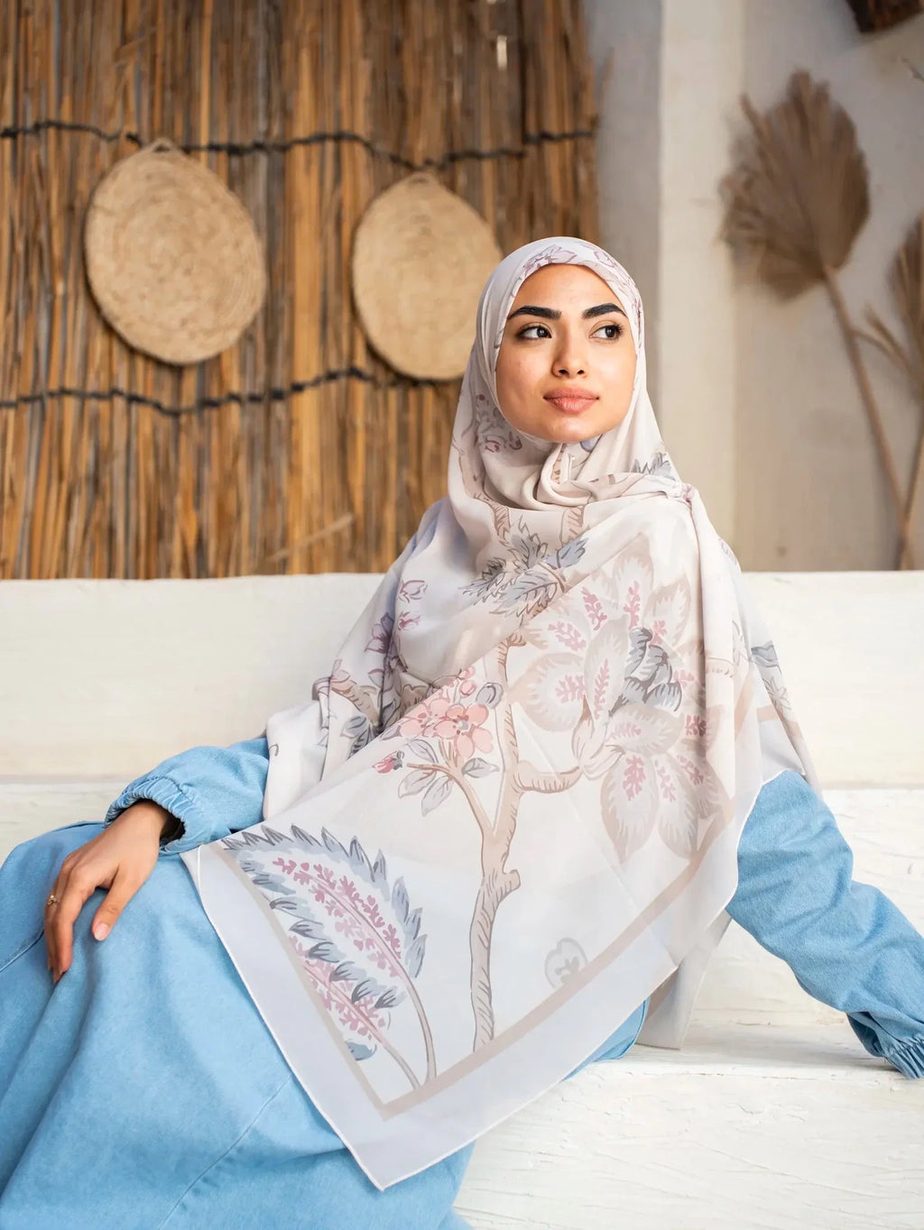 Printed chiffon khimar  03