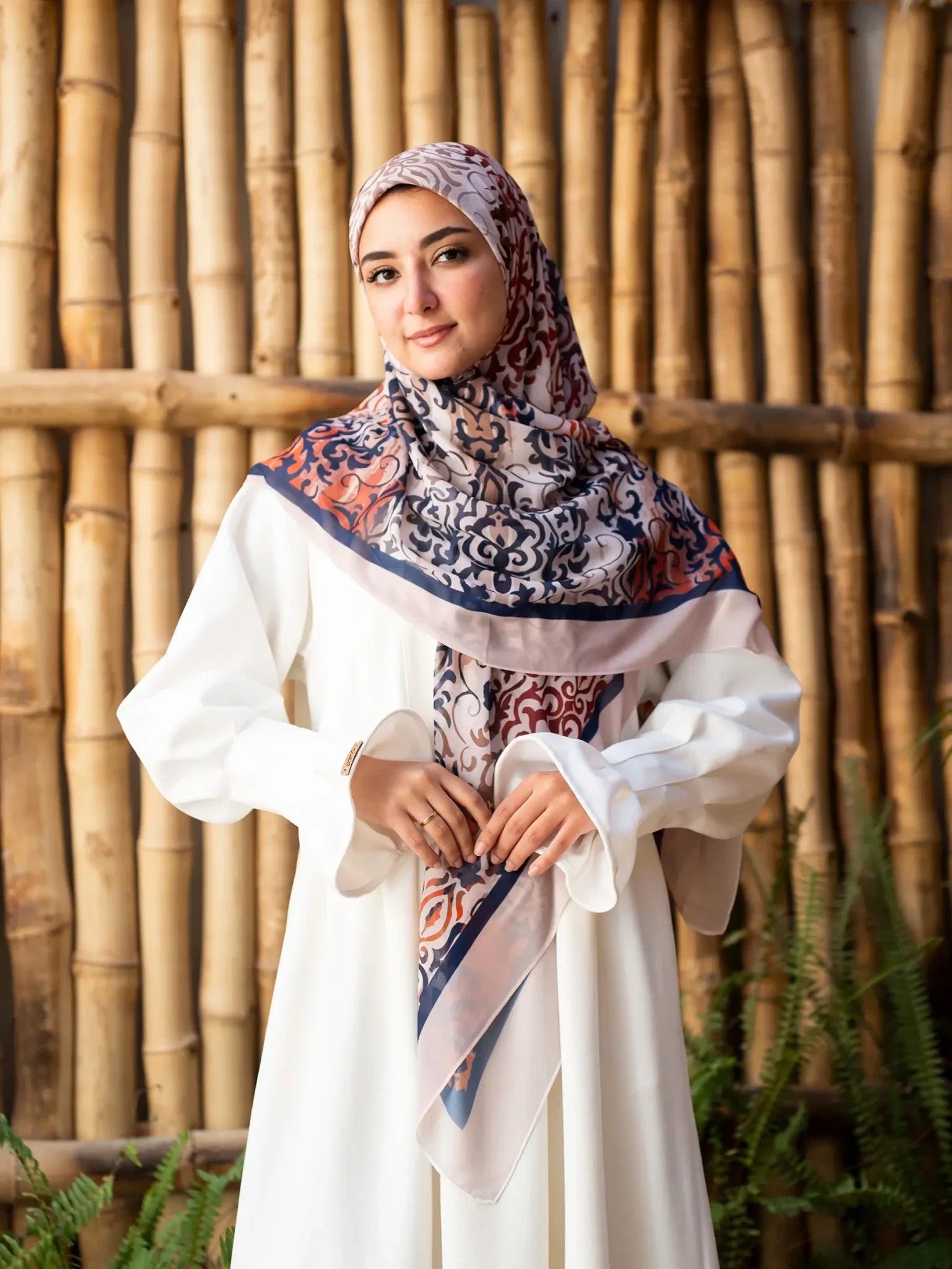 Printed chiffon khimar  03
