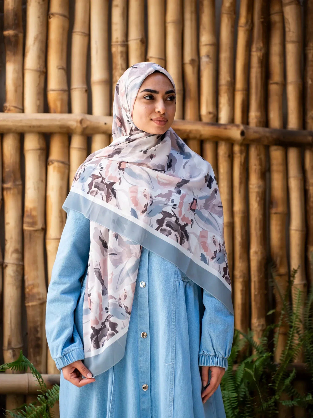Printed chiffon khimar  03
