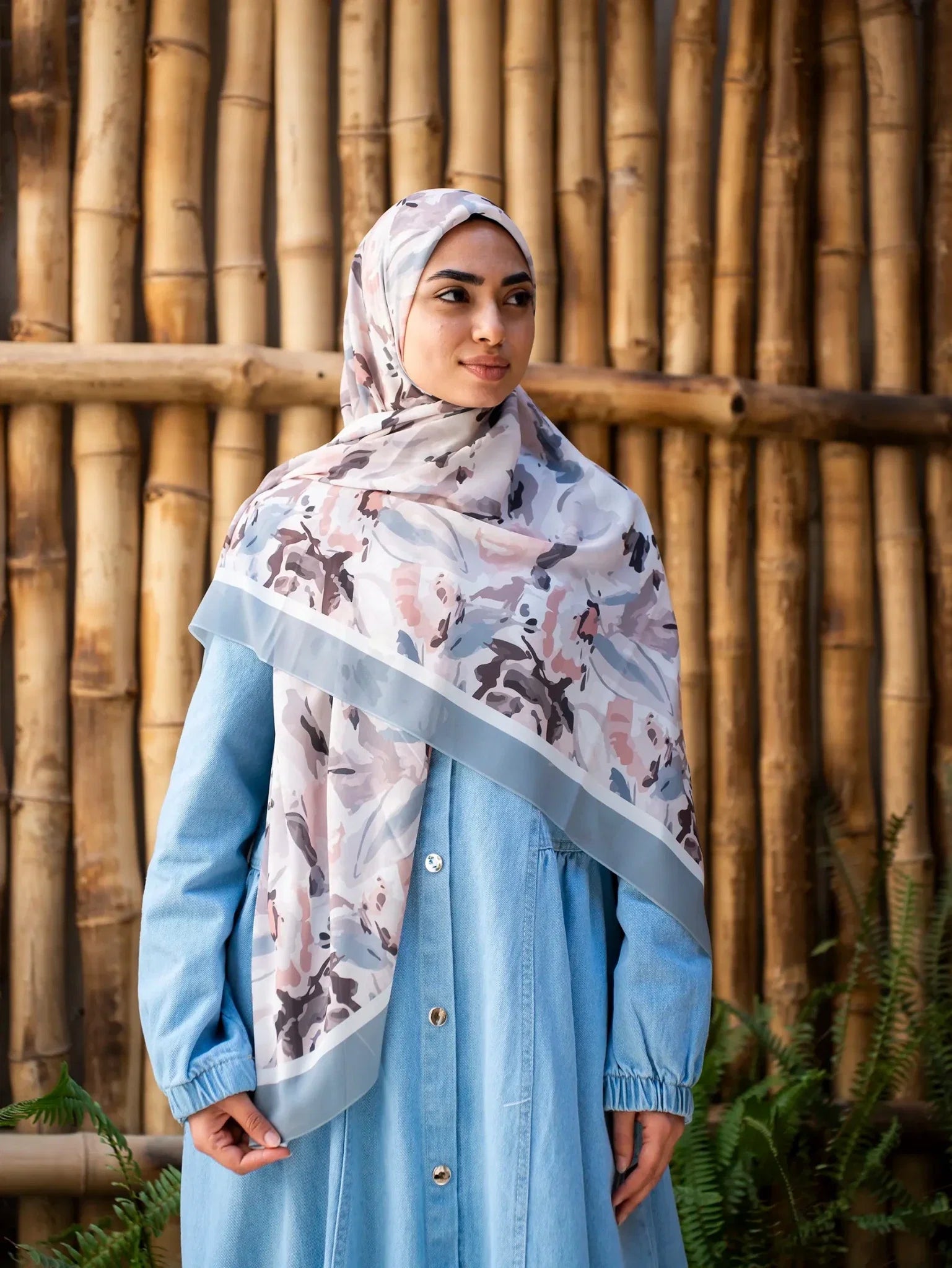 Printed chiffon khimar  03
