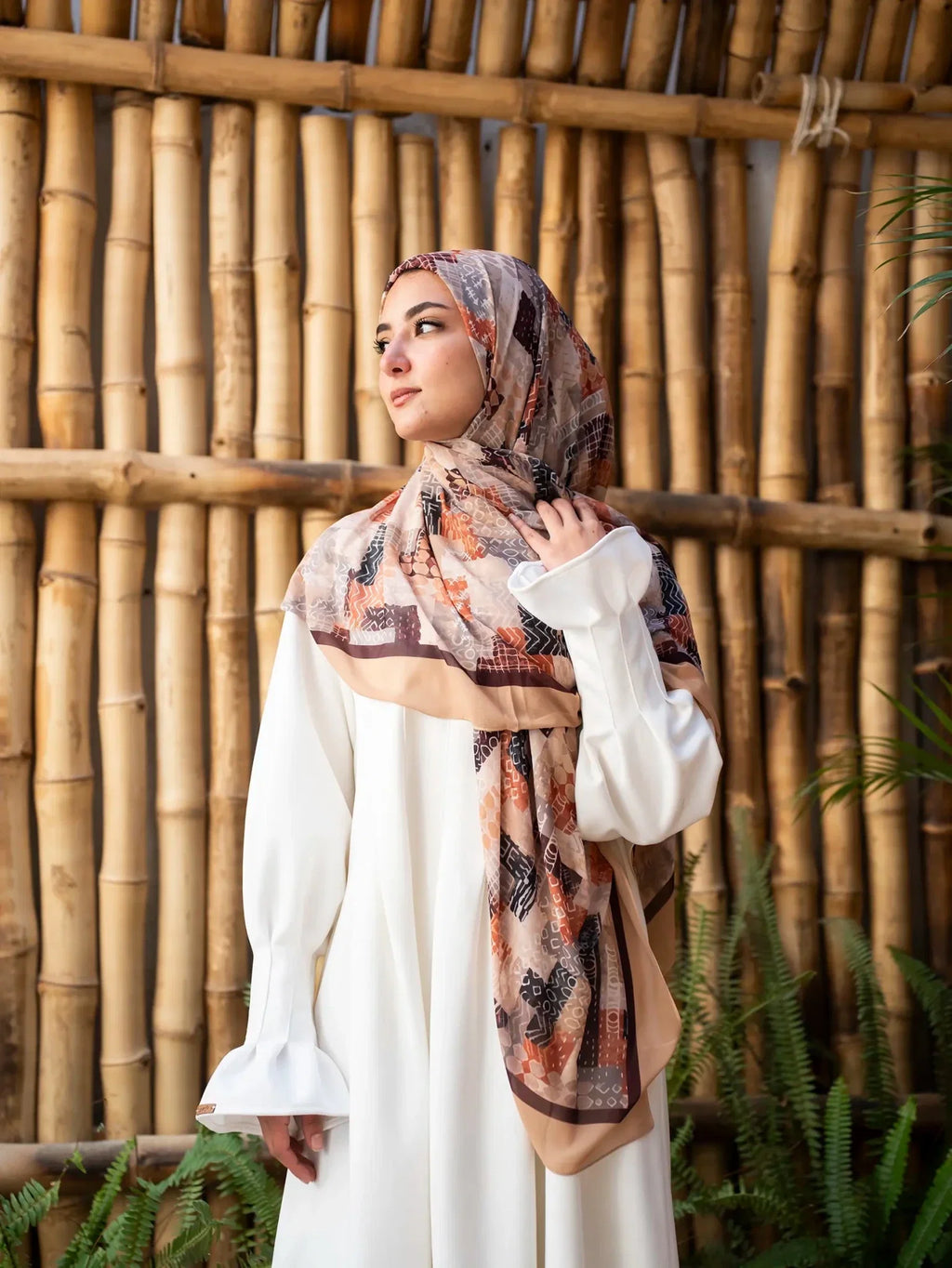 Printed chiffon khimar  03