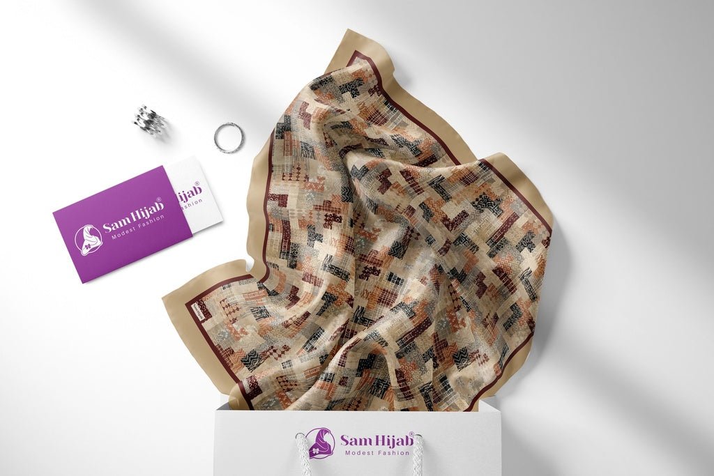 Printed chiffon khimar  03