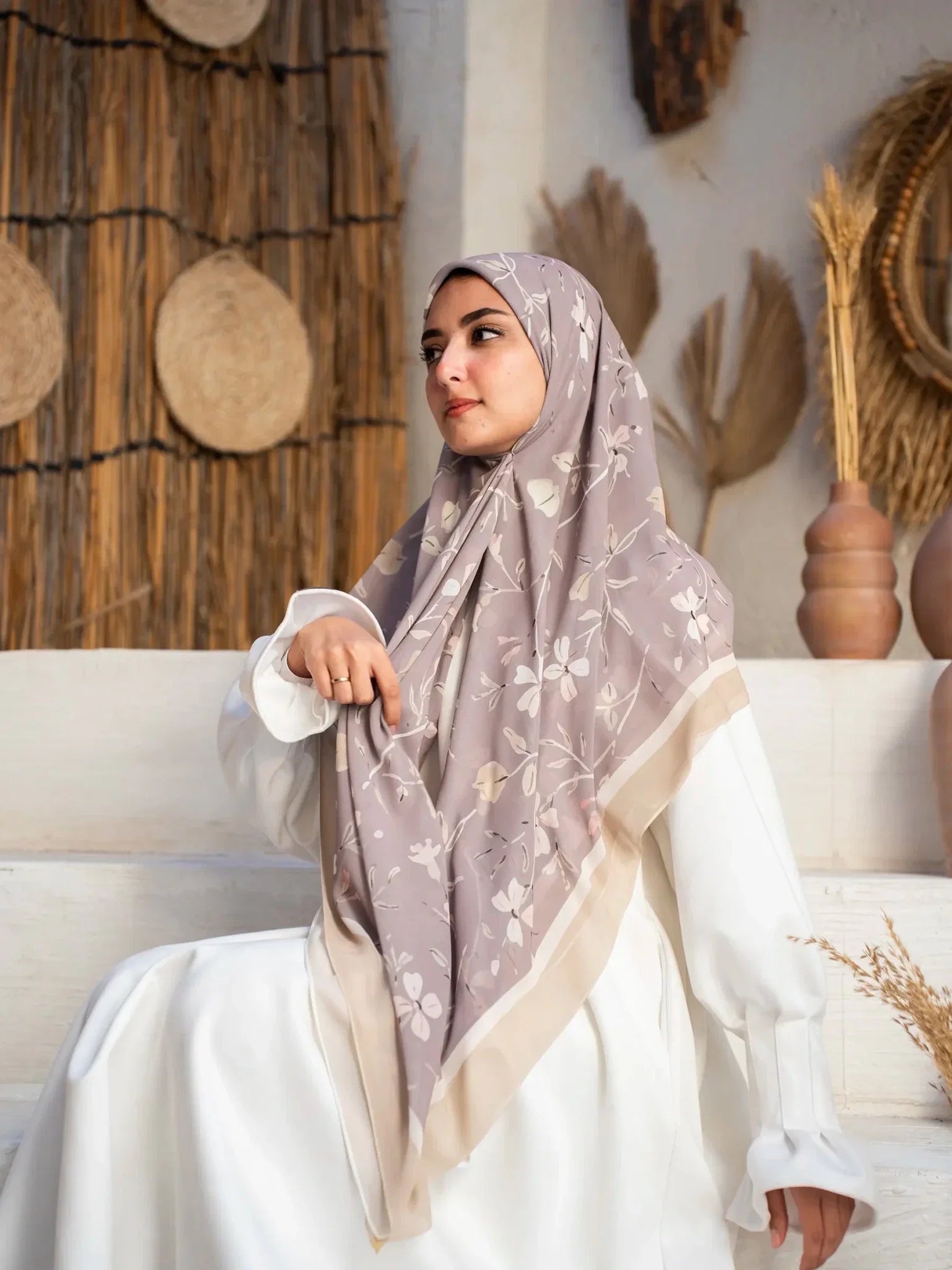 Printed chiffon khimar  03