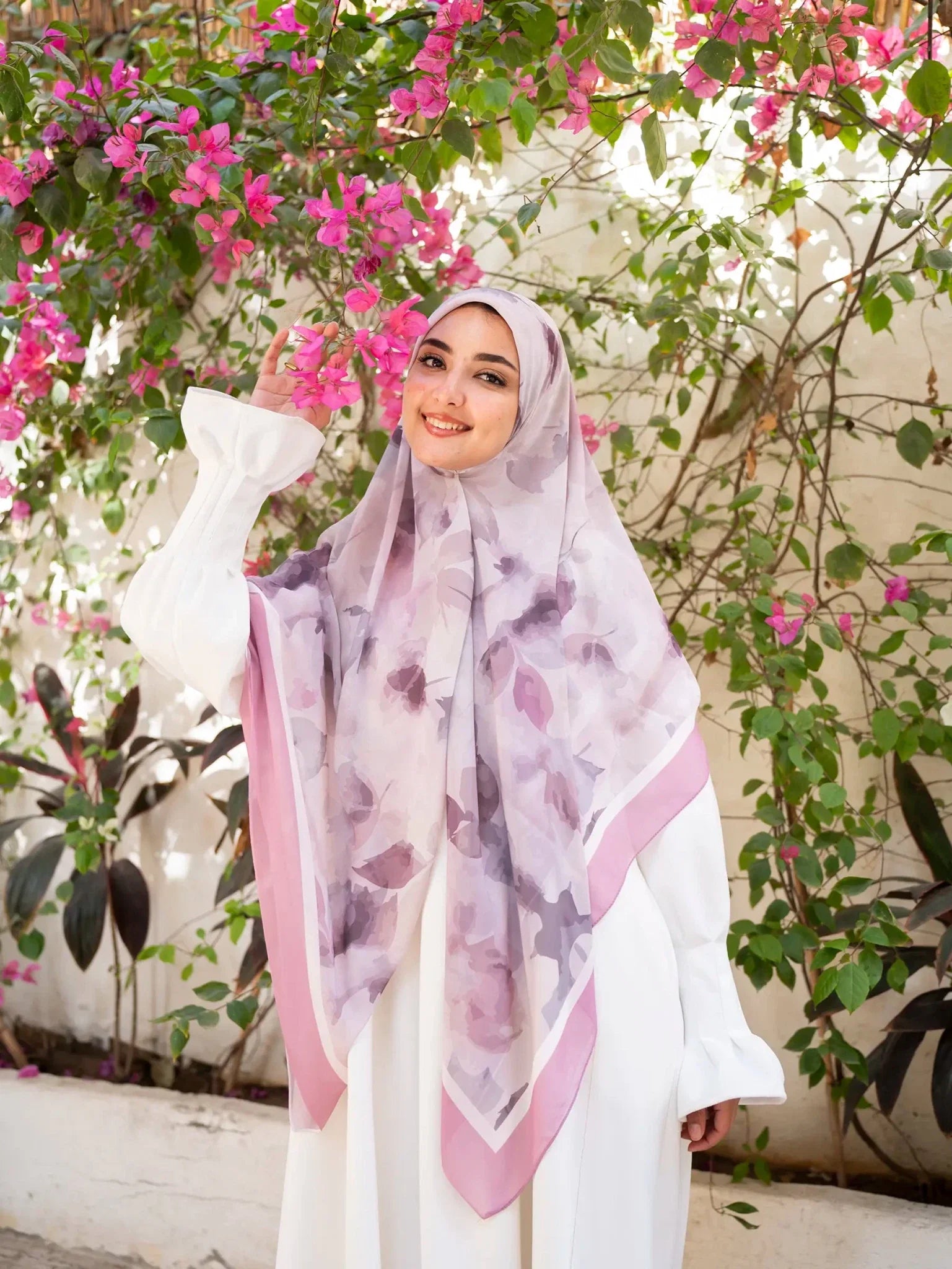 Printed chiffon khimar  03