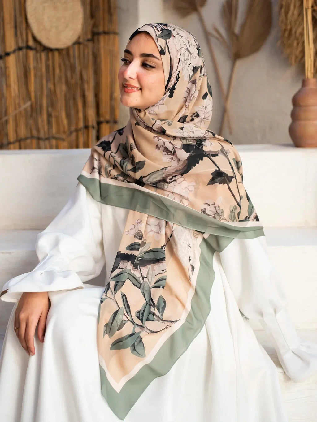 Printed chiffon khimar  03